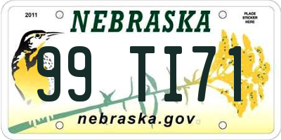 NE license plate 99TI71