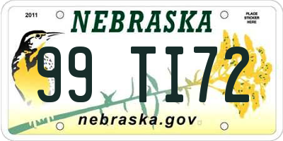 NE license plate 99TI72