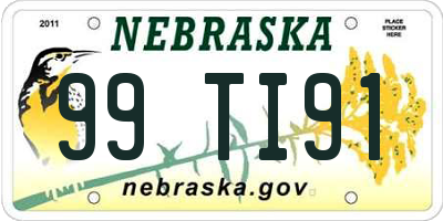 NE license plate 99TI91