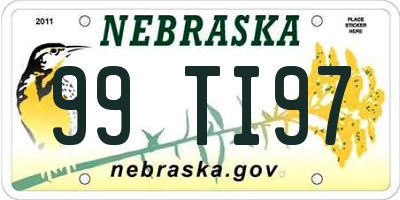 NE license plate 99TI97