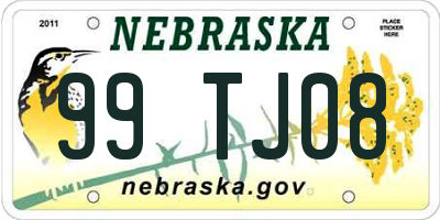 NE license plate 99TJ08