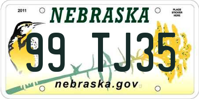 NE license plate 99TJ35