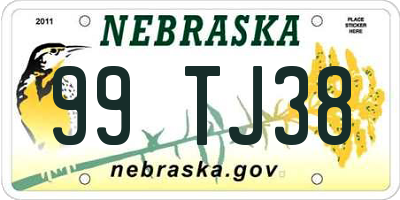 NE license plate 99TJ38