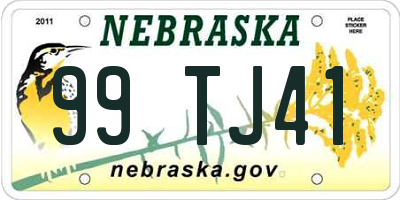 NE license plate 99TJ41