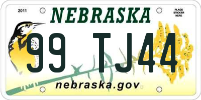 NE license plate 99TJ44