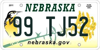 NE license plate 99TJ52