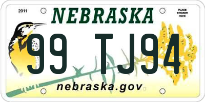 NE license plate 99TJ94