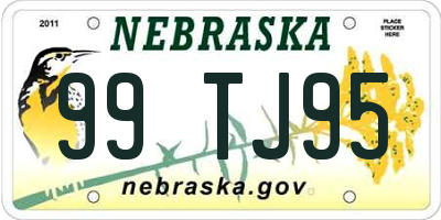 NE license plate 99TJ95