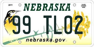 NE license plate 99TL02