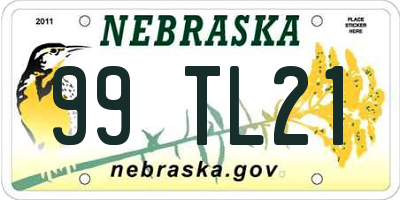 NE license plate 99TL21