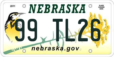 NE license plate 99TL26