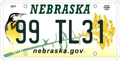 NE license plate 99TL31