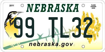 NE license plate 99TL32