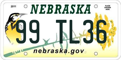 NE license plate 99TL36