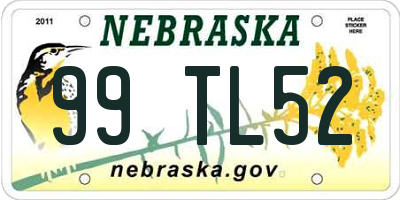 NE license plate 99TL52