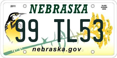 NE license plate 99TL53