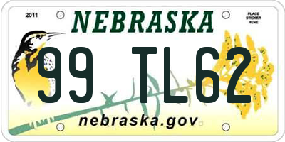 NE license plate 99TL62