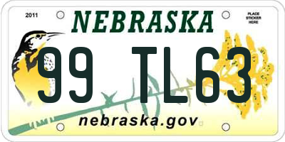 NE license plate 99TL63