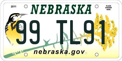 NE license plate 99TL91