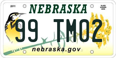 NE license plate 99TM02