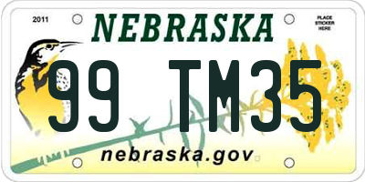 NE license plate 99TM35