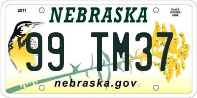 NE license plate 99TM37