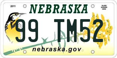 NE license plate 99TM52