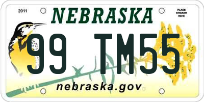 NE license plate 99TM55