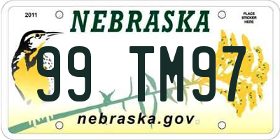 NE license plate 99TM97