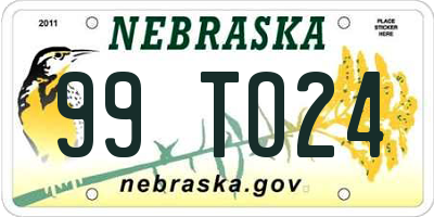 NE license plate 99TO24