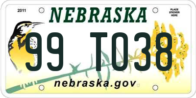 NE license plate 99TO38