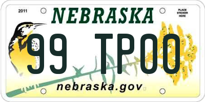 NE license plate 99TP00