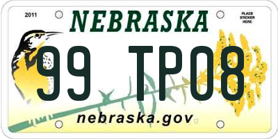 NE license plate 99TP08