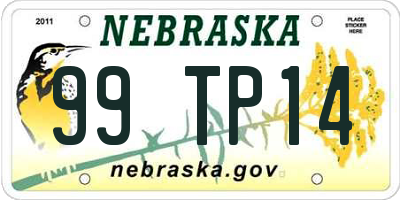 NE license plate 99TP14