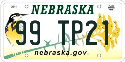 NE license plate 99TP21