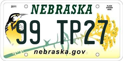 NE license plate 99TP27