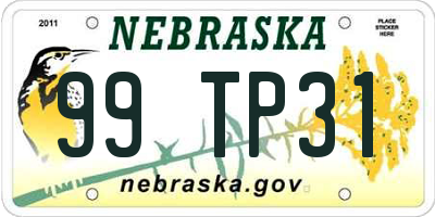 NE license plate 99TP31