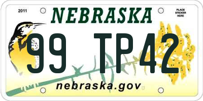 NE license plate 99TP42