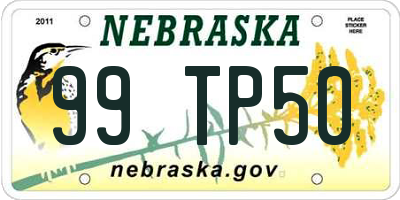 NE license plate 99TP50