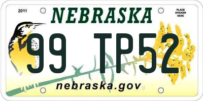 NE license plate 99TP52