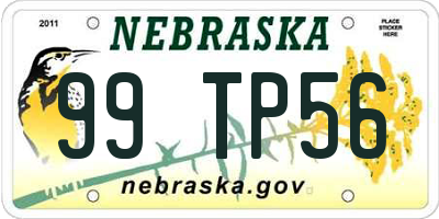 NE license plate 99TP56