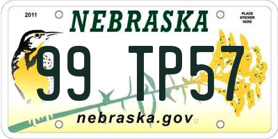 NE license plate 99TP57