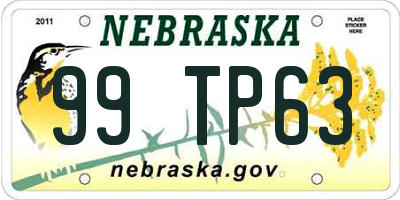 NE license plate 99TP63