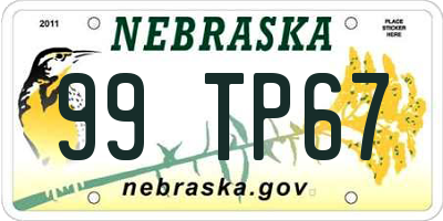 NE license plate 99TP67