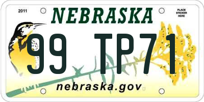 NE license plate 99TP71