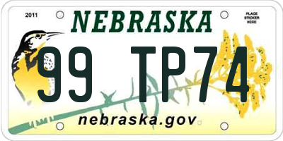 NE license plate 99TP74