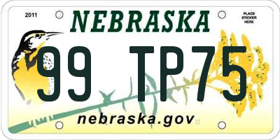 NE license plate 99TP75