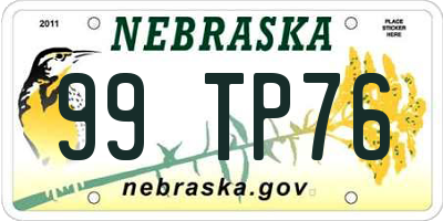 NE license plate 99TP76