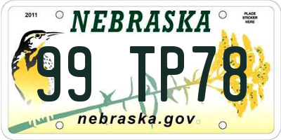 NE license plate 99TP78