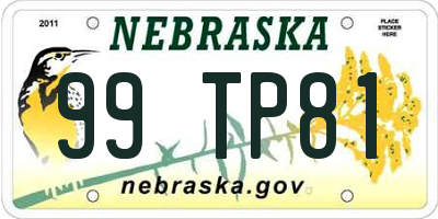 NE license plate 99TP81